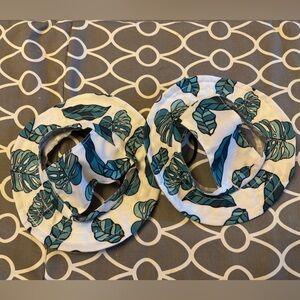 Tropical Leaf Print Bucket Hats For Dogs - White & Greens